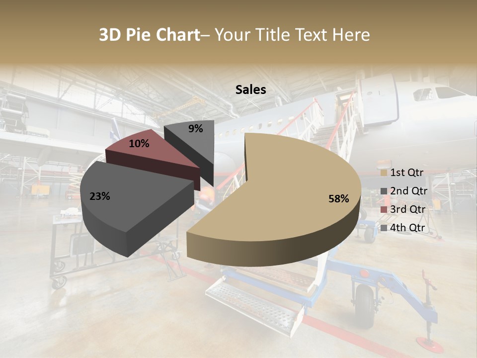 A Large Jetliner Sitting Inside Of A Hangar PowerPoint Template