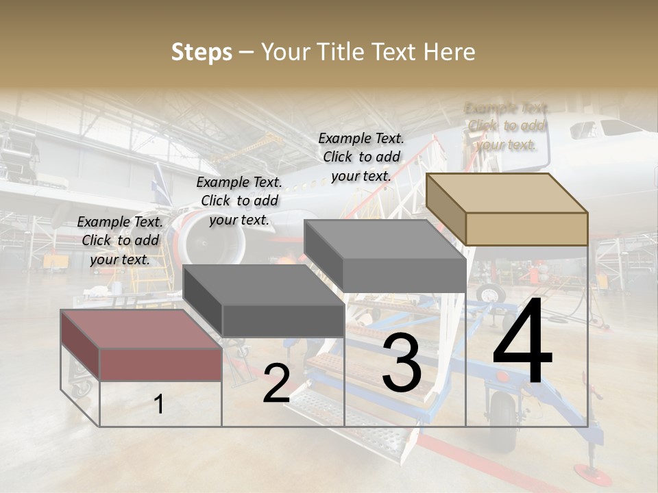 A Large Jetliner Sitting Inside Of A Hangar PowerPoint Template