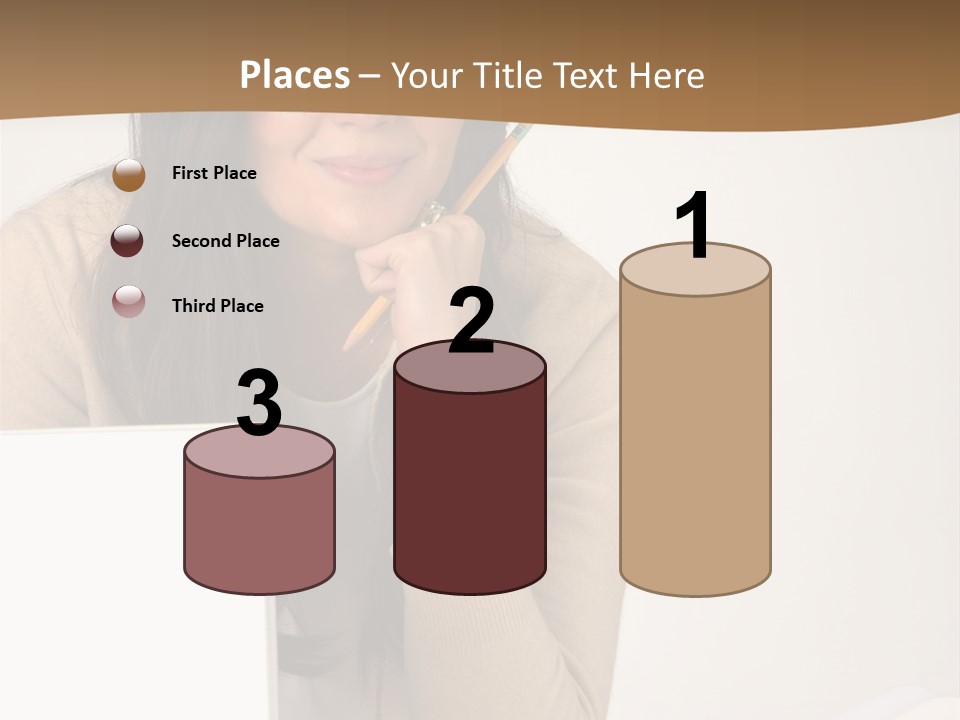 Successful Business Woman Positive Attitude Office PowerPoint Template