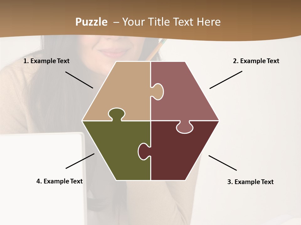 Successful Business Woman Positive Attitude Office PowerPoint Template