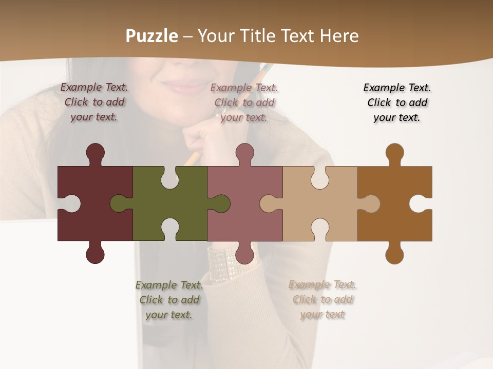 Successful Business Woman Positive Attitude Office PowerPoint Template