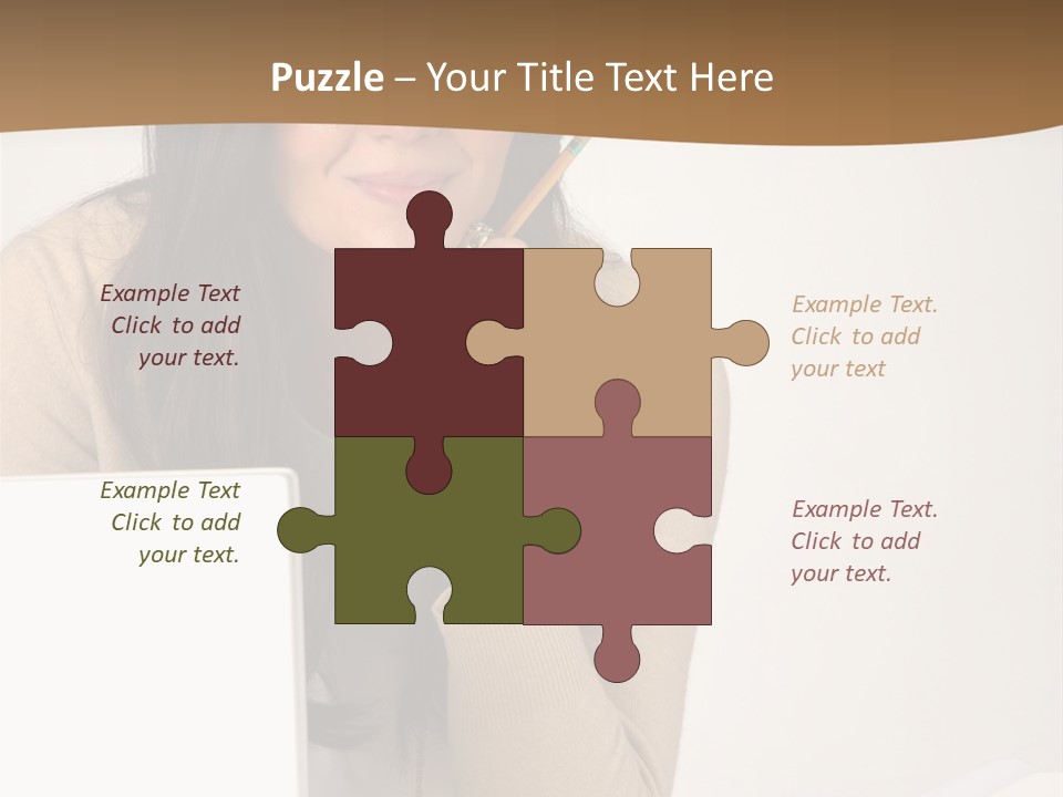 Successful Business Woman Positive Attitude Office PowerPoint Template