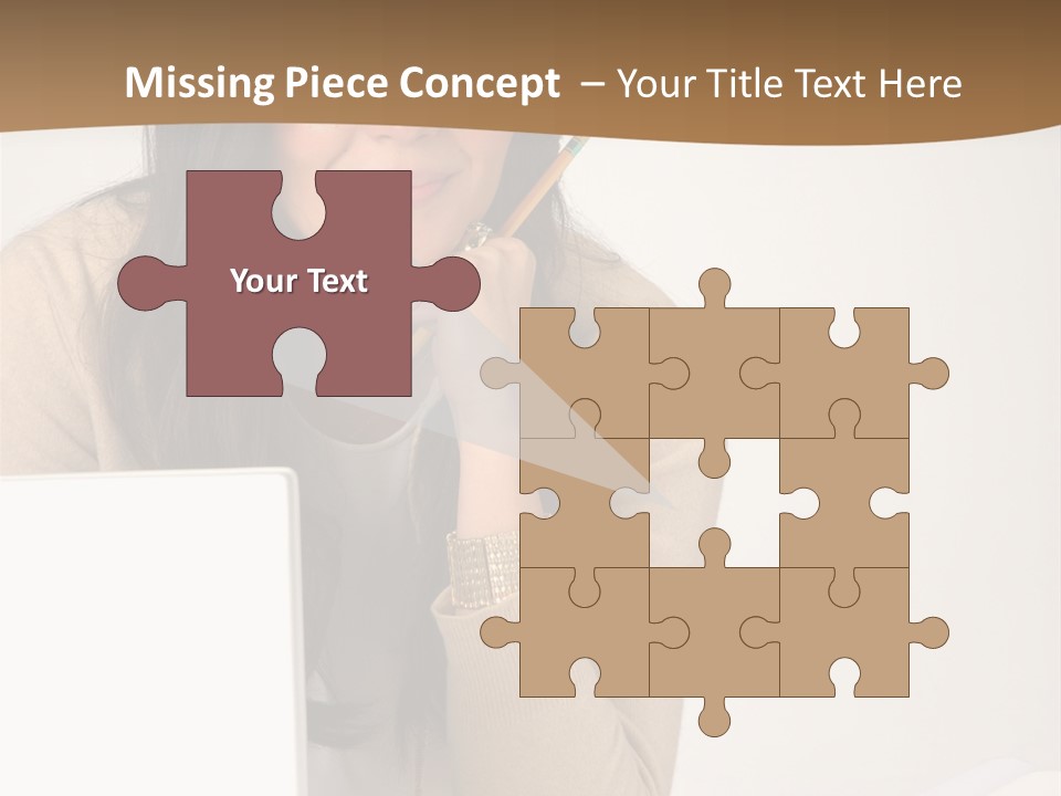 Successful Business Woman Positive Attitude Office PowerPoint Template