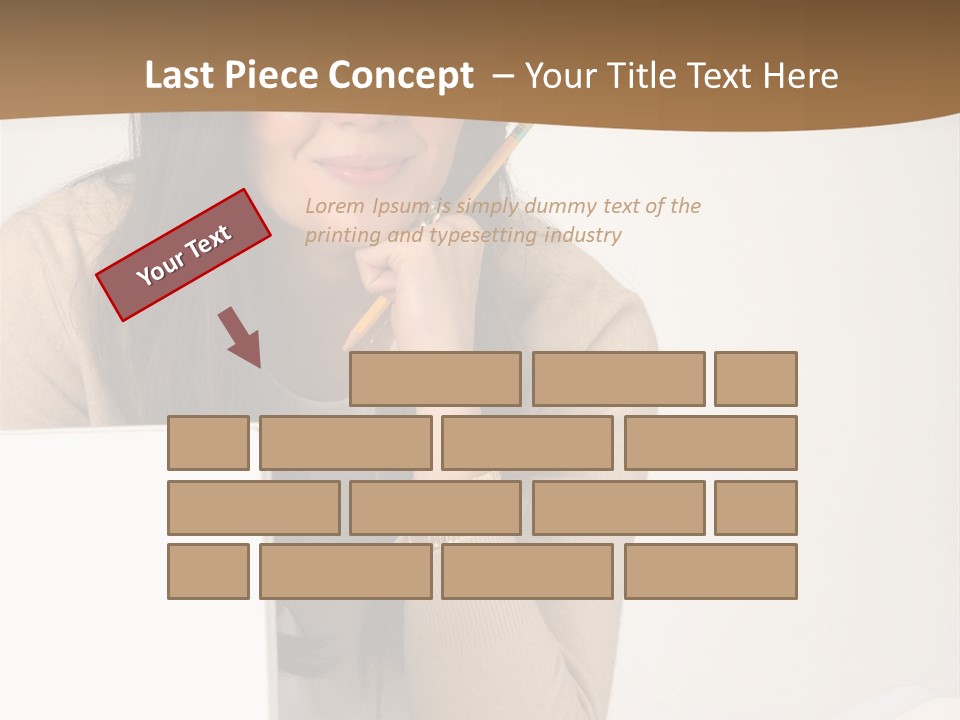 Successful Business Woman Positive Attitude Office PowerPoint Template