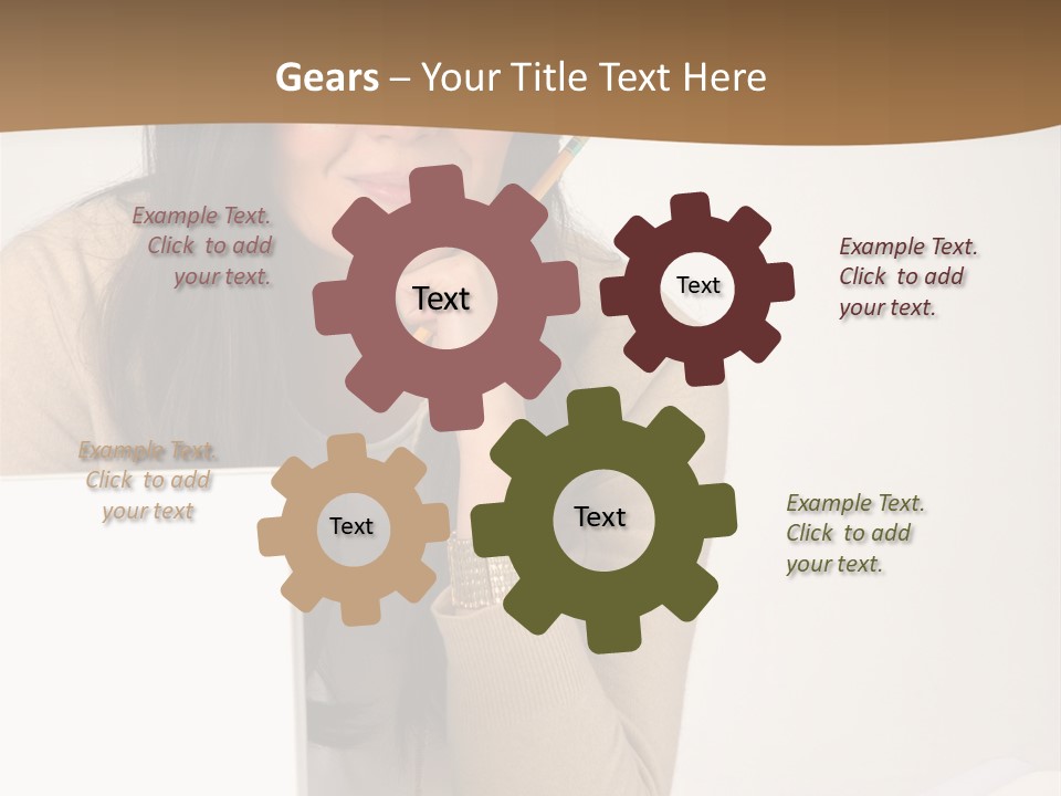 Successful Business Woman Positive Attitude Office PowerPoint Template