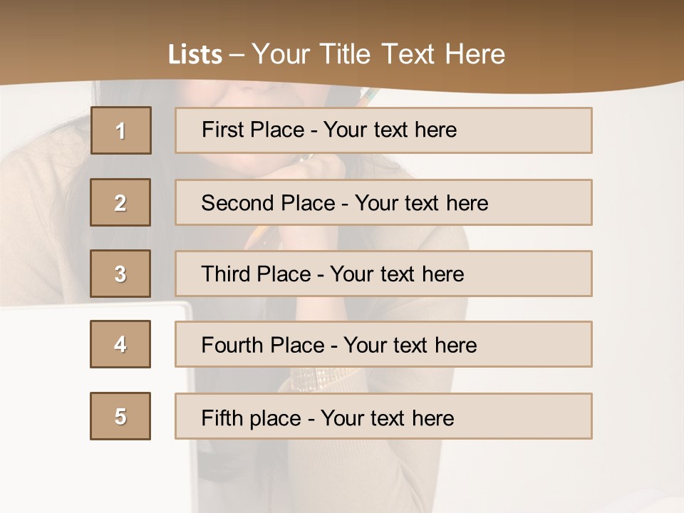 Successful Business Woman Positive Attitude Office PowerPoint Template