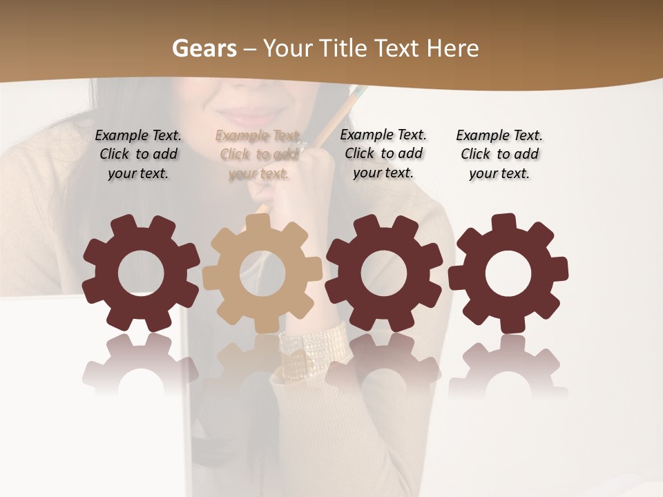 Successful Business Woman Positive Attitude Office PowerPoint Template