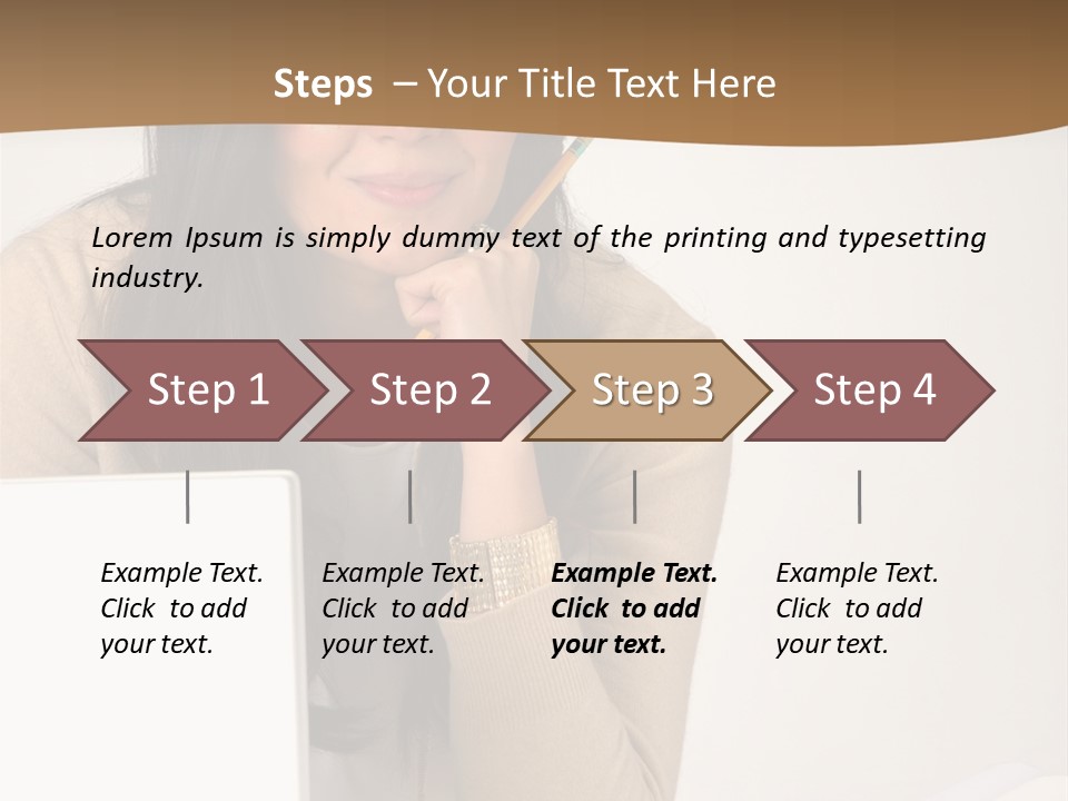 Successful Business Woman Positive Attitude Office PowerPoint Template