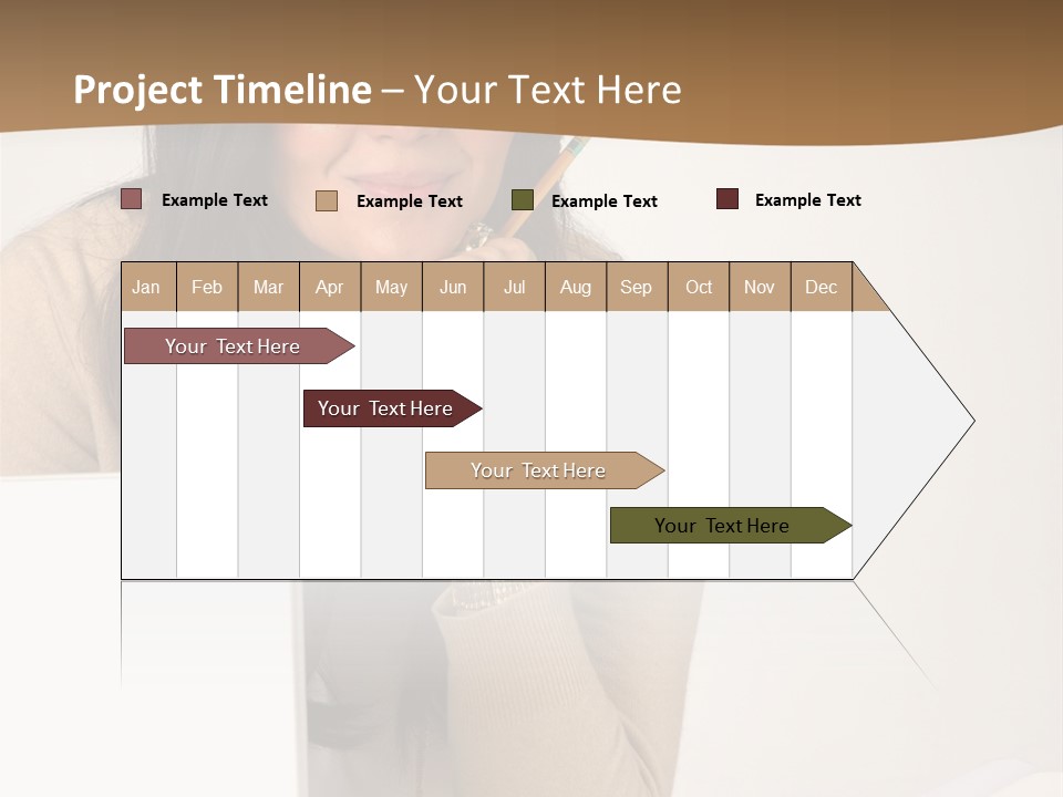 Successful Business Woman Positive Attitude Office PowerPoint Template