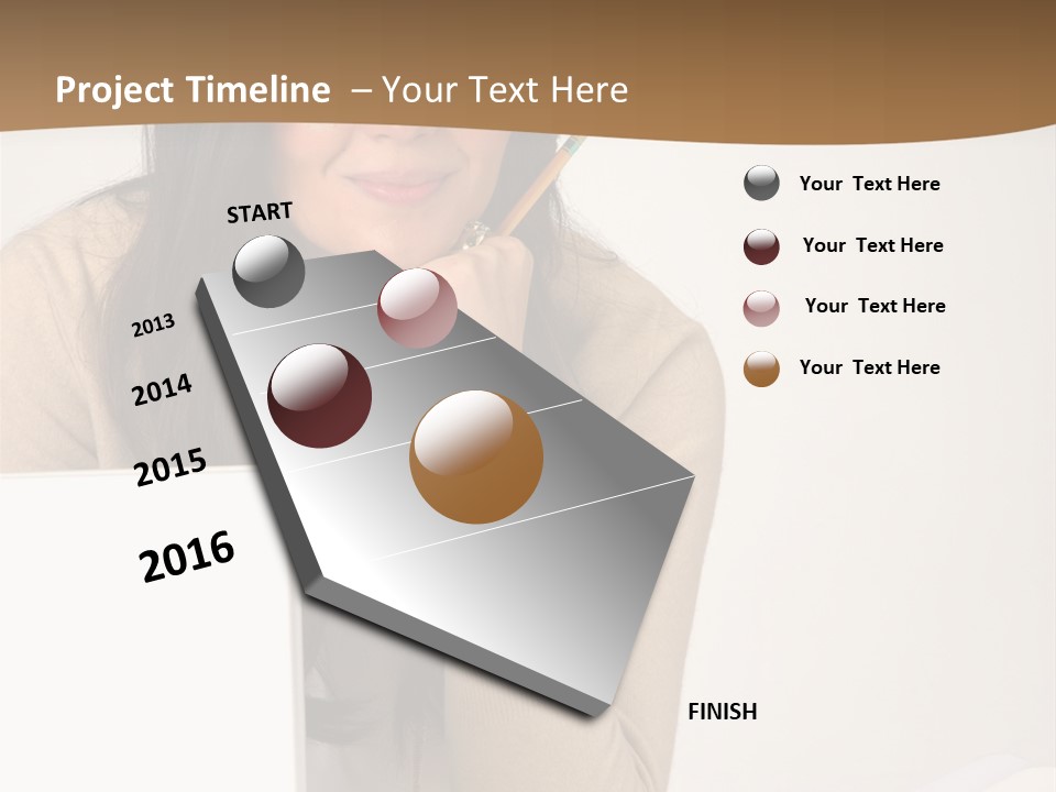 Successful Business Woman Positive Attitude Office PowerPoint Template