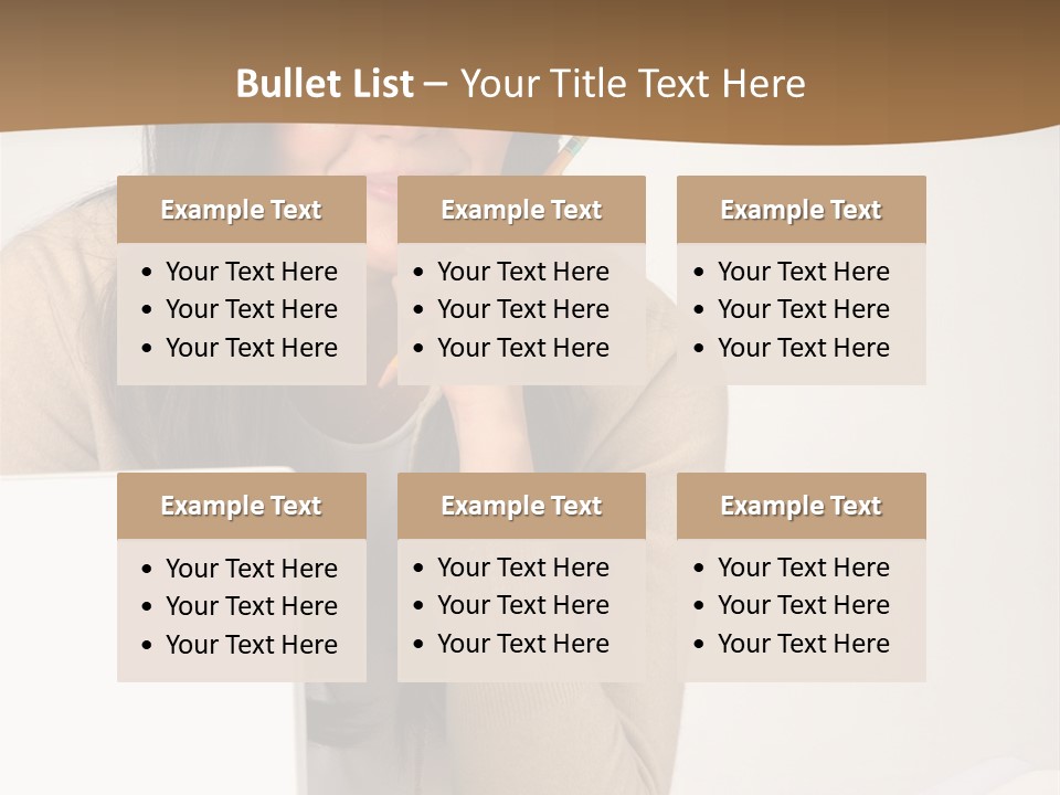 Successful Business Woman Positive Attitude Office PowerPoint Template