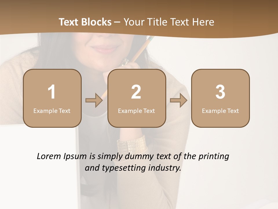 Successful Business Woman Positive Attitude Office PowerPoint Template