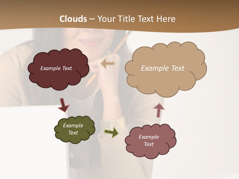 Successful Business Woman Positive Attitude Office PowerPoint Template