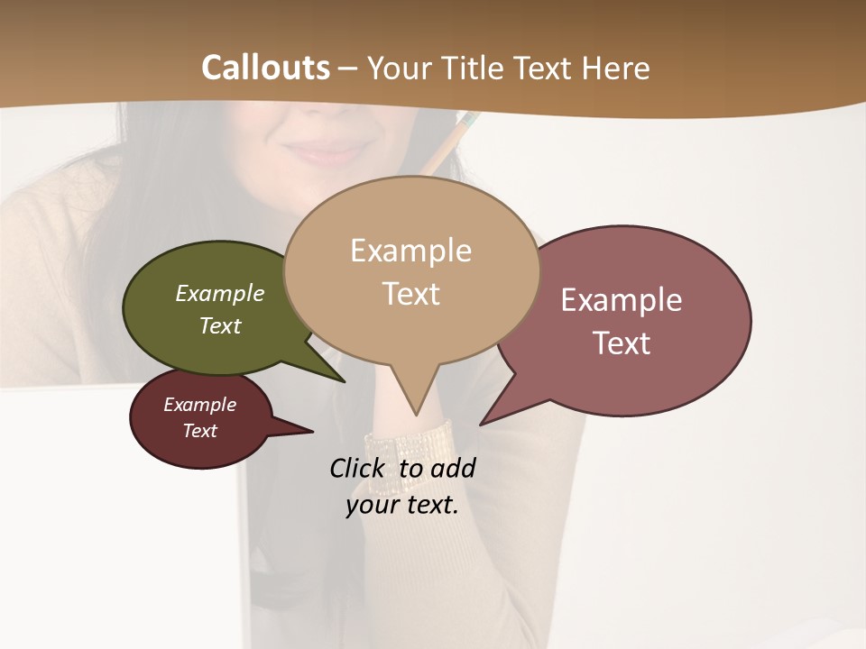 Successful Business Woman Positive Attitude Office PowerPoint Template