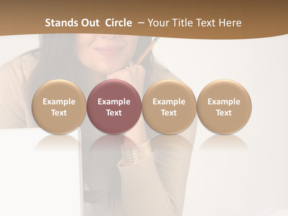 Successful Business Woman Positive Attitude Office PowerPoint Template