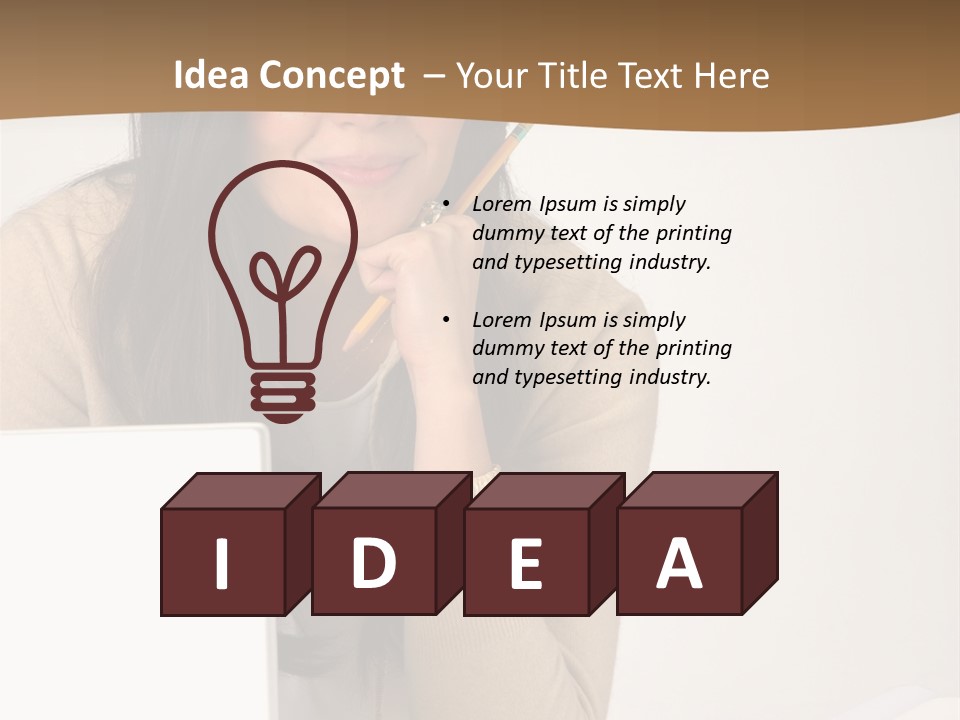 Successful Business Woman Positive Attitude Office PowerPoint Template