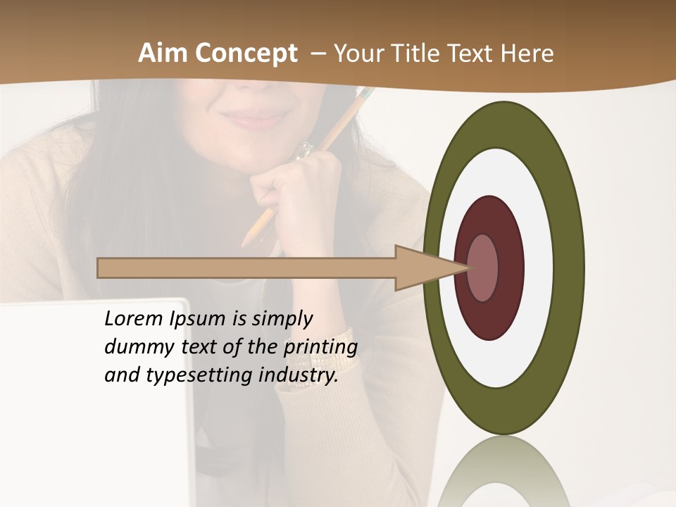 Successful Business Woman Positive Attitude Office PowerPoint Template