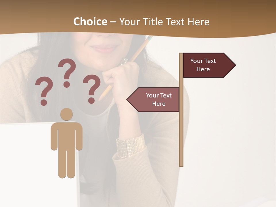 Successful Business Woman Positive Attitude Office PowerPoint Template