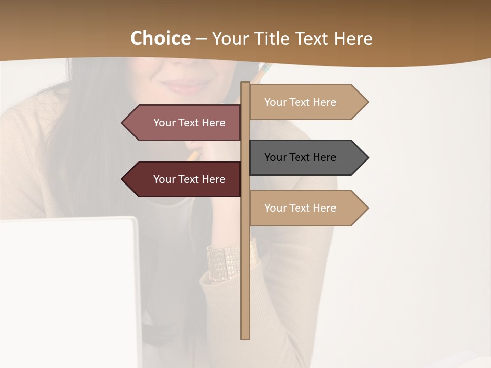 Successful Business Woman Positive Attitude Office PowerPoint Template