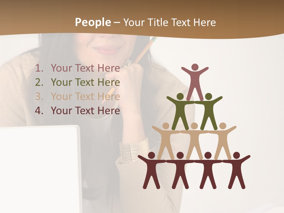 Successful Business Woman Positive Attitude Office PowerPoint Template