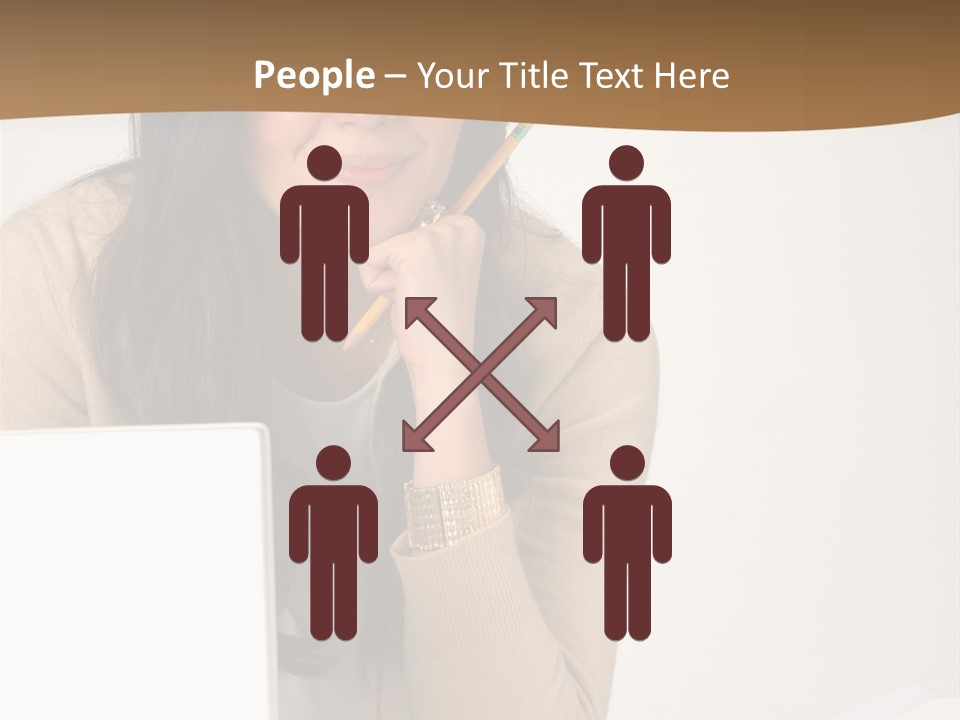 Successful Business Woman Positive Attitude Office PowerPoint Template