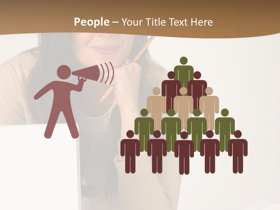 Successful Business Woman Positive Attitude Office PowerPoint Template