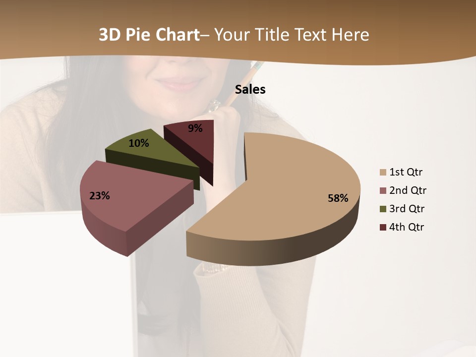 Successful Business Woman Positive Attitude Office PowerPoint Template