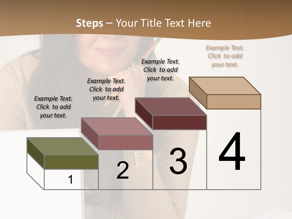Successful Business Woman Positive Attitude Office PowerPoint Template