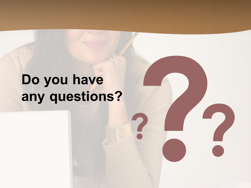 Successful Business Woman Positive Attitude Office PowerPoint Template