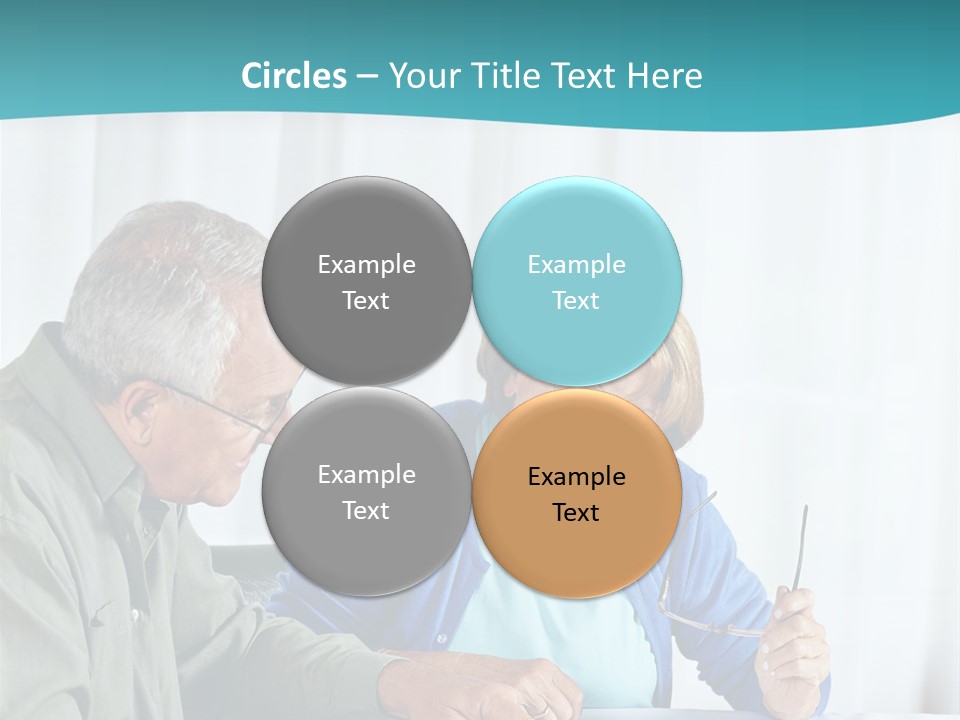 A Man And Woman Sitting At A Table Writing On A Piece Of Paper PowerPoint Template