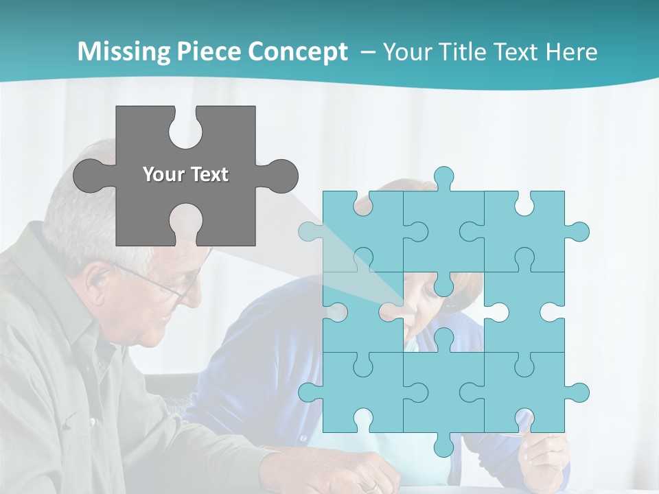 A Man And Woman Sitting At A Table Writing On A Piece Of Paper PowerPoint Template