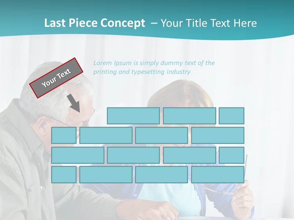 A Man And Woman Sitting At A Table Writing On A Piece Of Paper PowerPoint Template