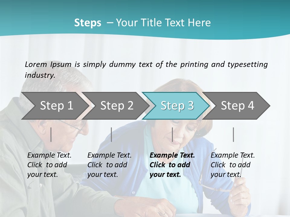 A Man And Woman Sitting At A Table Writing On A Piece Of Paper PowerPoint Template