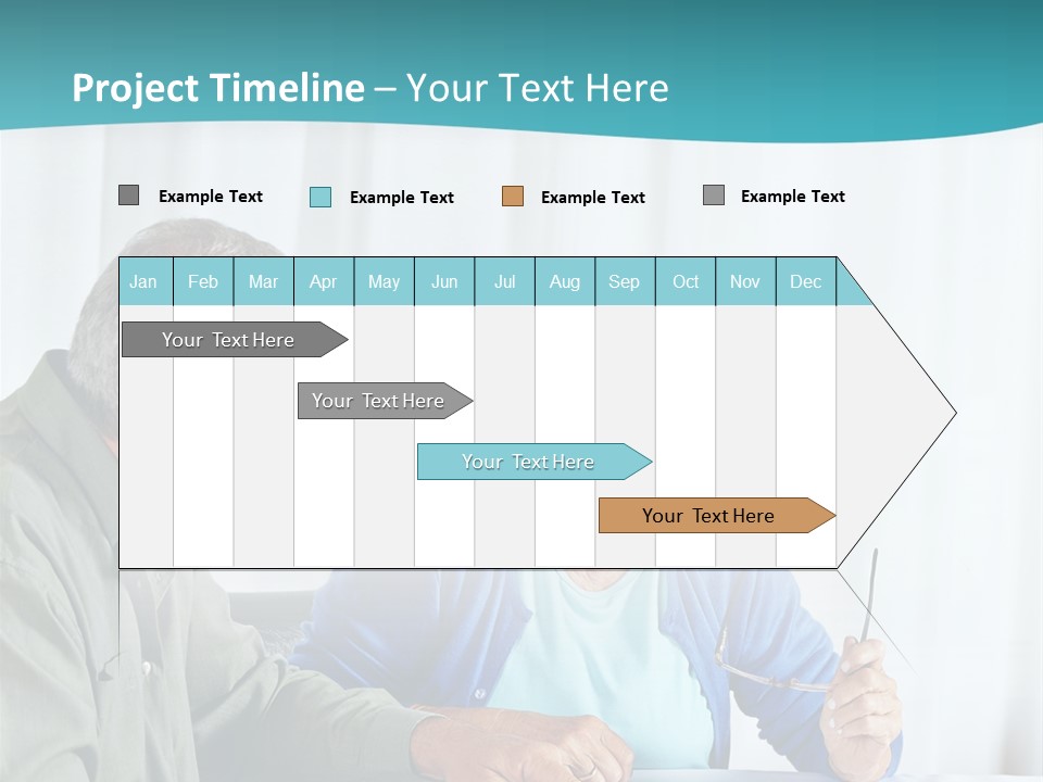 A Man And Woman Sitting At A Table Writing On A Piece Of Paper PowerPoint Template