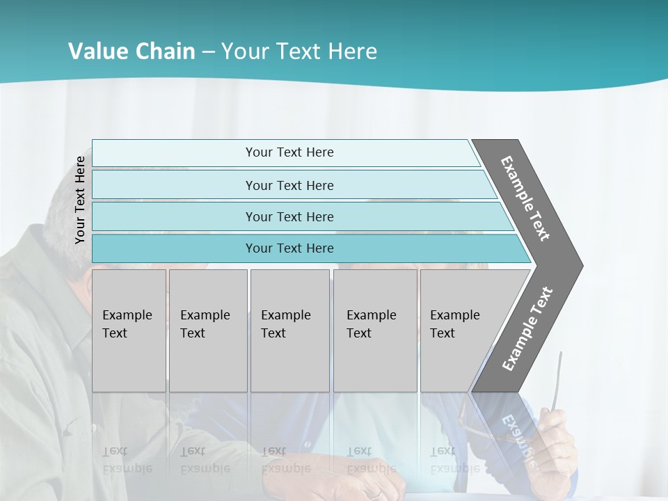 A Man And Woman Sitting At A Table Writing On A Piece Of Paper PowerPoint Template