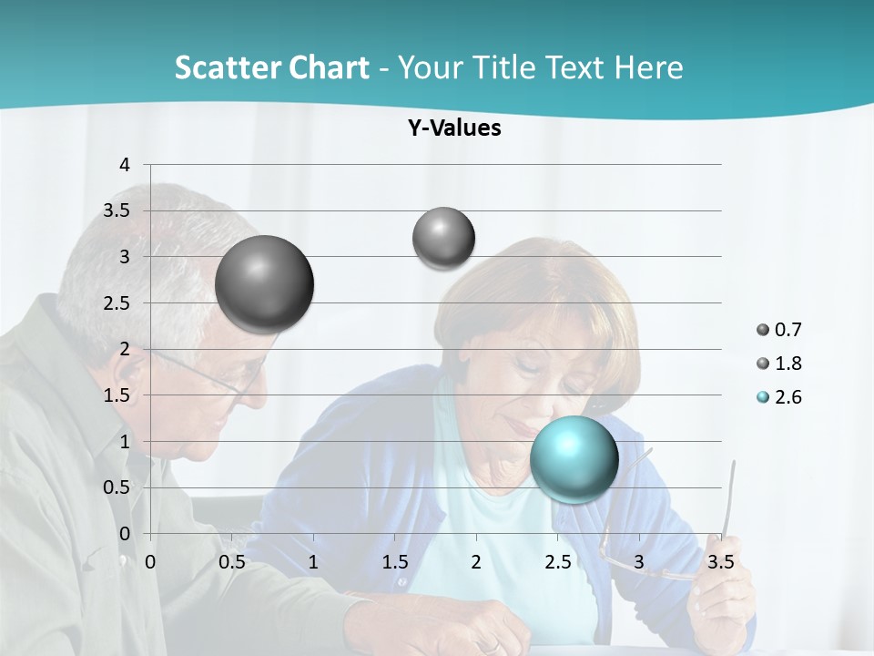 A Man And Woman Sitting At A Table Writing On A Piece Of Paper PowerPoint Template