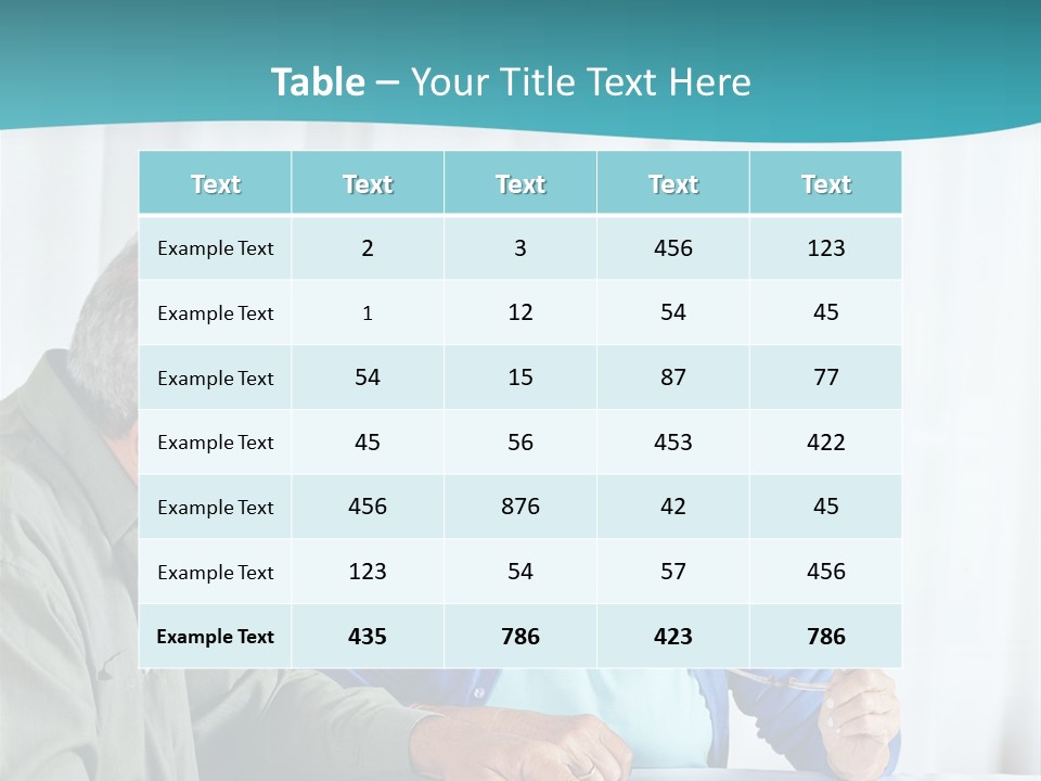 A Man And Woman Sitting At A Table Writing On A Piece Of Paper PowerPoint Template