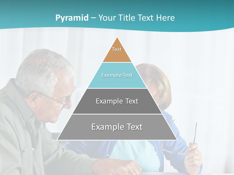 A Man And Woman Sitting At A Table Writing On A Piece Of Paper PowerPoint Template
