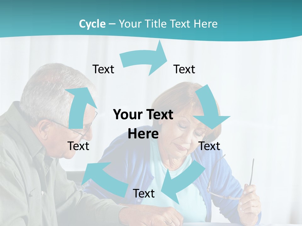 A Man And Woman Sitting At A Table Writing On A Piece Of Paper PowerPoint Template