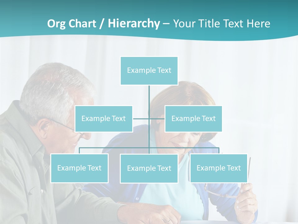 A Man And Woman Sitting At A Table Writing On A Piece Of Paper PowerPoint Template