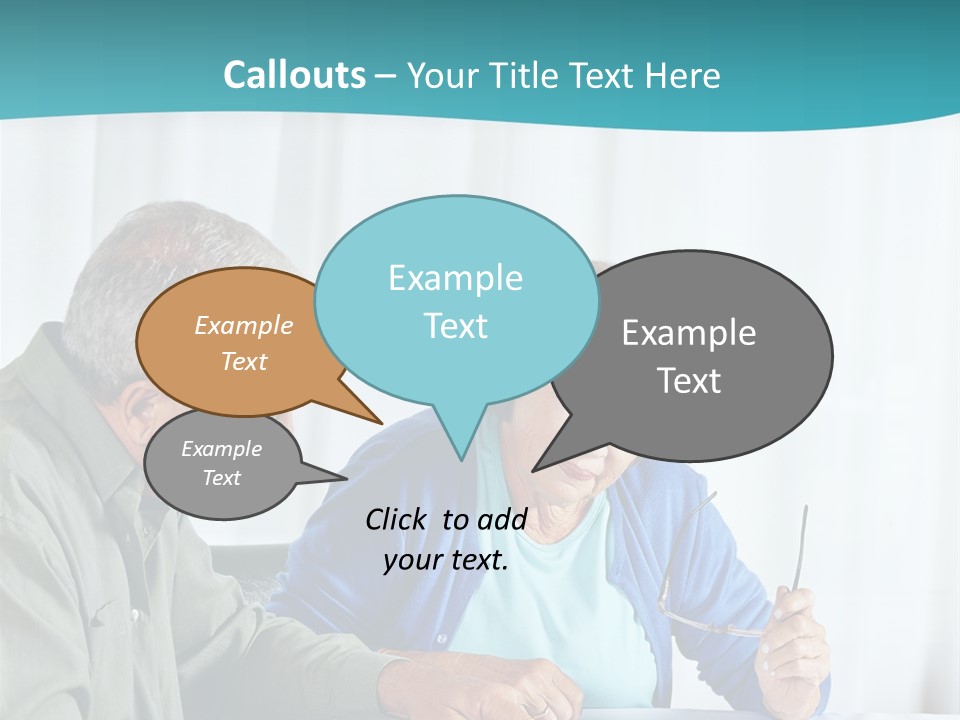 A Man And Woman Sitting At A Table Writing On A Piece Of Paper PowerPoint Template