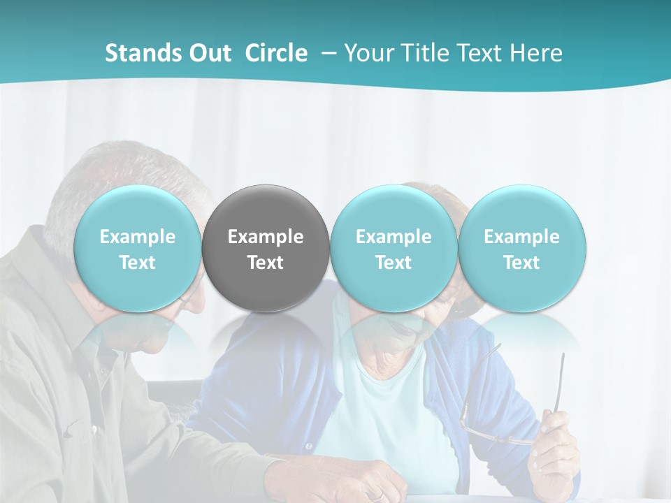 A Man And Woman Sitting At A Table Writing On A Piece Of Paper PowerPoint Template