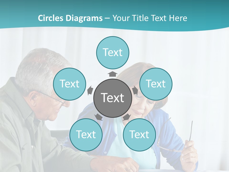 A Man And Woman Sitting At A Table Writing On A Piece Of Paper PowerPoint Template