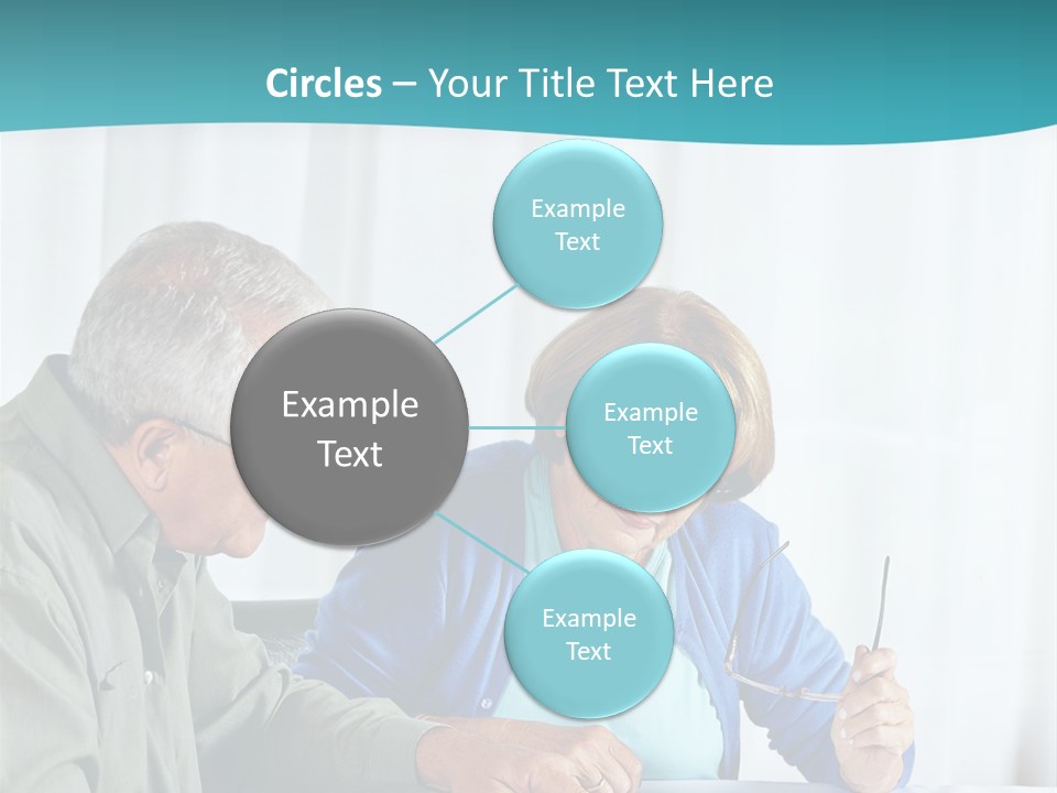 A Man And Woman Sitting At A Table Writing On A Piece Of Paper PowerPoint Template