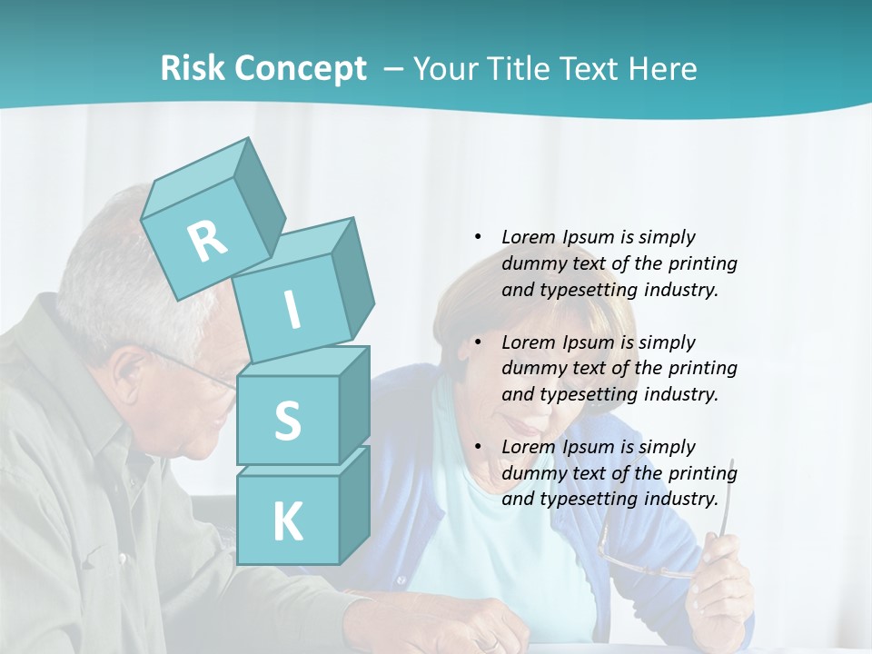 A Man And Woman Sitting At A Table Writing On A Piece Of Paper PowerPoint Template