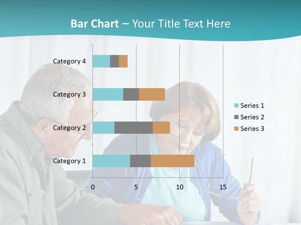A Man And Woman Sitting At A Table Writing On A Piece Of Paper PowerPoint Template