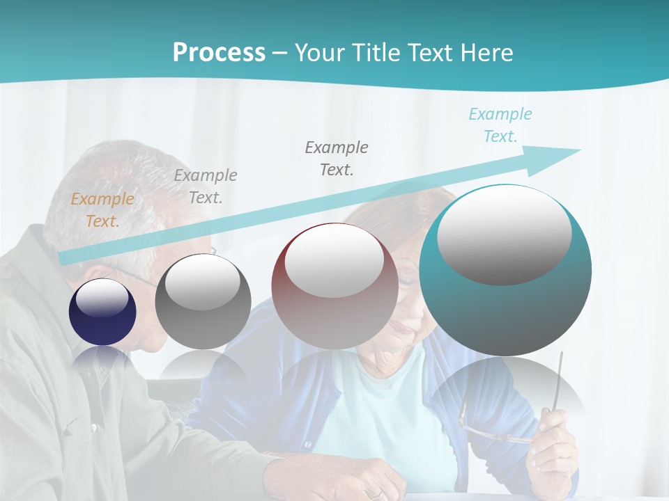 A Man And Woman Sitting At A Table Writing On A Piece Of Paper PowerPoint Template