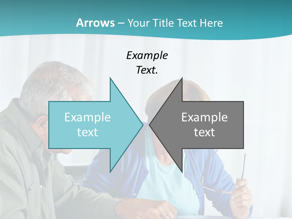 A Man And Woman Sitting At A Table Writing On A Piece Of Paper PowerPoint Template
