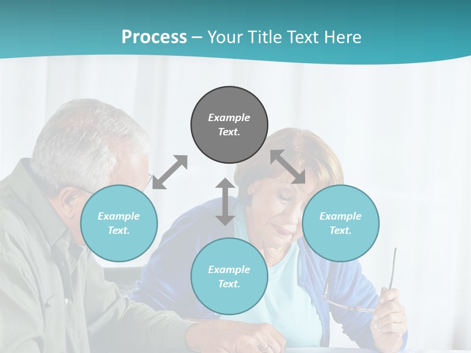 A Man And Woman Sitting At A Table Writing On A Piece Of Paper PowerPoint Template