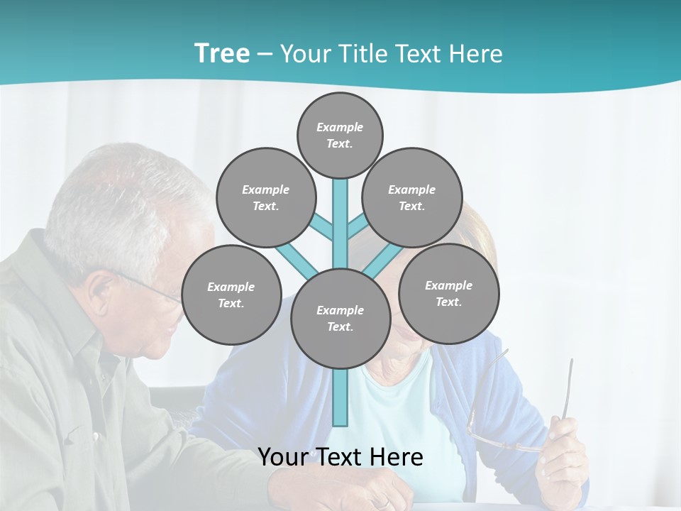 A Man And Woman Sitting At A Table Writing On A Piece Of Paper PowerPoint Template